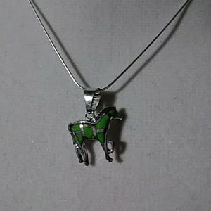 SOLD Indian horse necklace genuine turquoise Sterling s